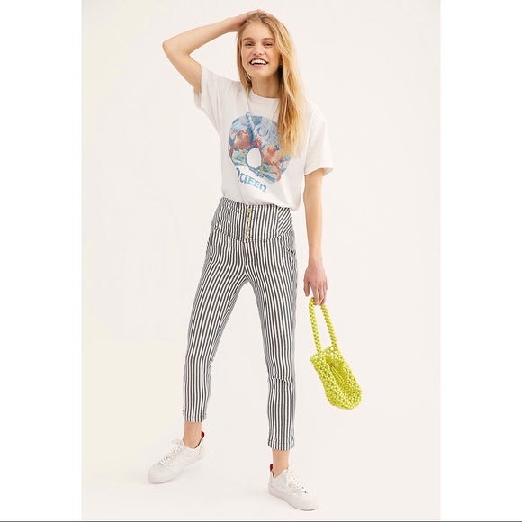 Free People Striped Pants - Picture 1 of 5
